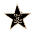 Star-shaped black and gold Class of 2025 graduation brooch pin for graduates - C3024-Class of 2025 Star Badge