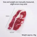 Realistic PVC fake pork belly slice model with marbled texture for food props, 13cm length - Snowflake Beef Slice - Model With Hole