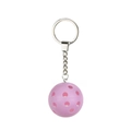 Portachiavi pickleball rosa con pallina in plastica perforata e anello in metallo - Rosa