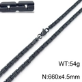 Unisex black titanium steel square box chain necklace with lobster clasp detail - Black Necklace (KN230519-KFC)