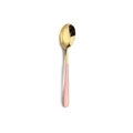 Elegante cucchiaio ovale dorato con manico rosa testurizzato per uno stile minimal - Cucchiaino da Tè Rosa e Oro