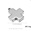 Colgante de cruz de acero inoxidable plata 25x30mm para hacer joyas diy 14g - Estilo de Cruz (KLJ505-Z) / 25x30mm / Color acero