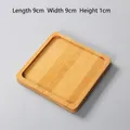Square natural bamboo coaster tray 9cm x 9cm with vertical wood grain and shallow groove - Outer Diameter 9cm Inner Diameter 8cm