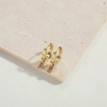 14K gold plated hoop earrings featuring creative zipper pendants with red zircons - Pink Zirconia (Gold)