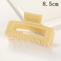 Minimalist 8.5cm cream rectangular matte hair claw clip for women's hair styling - Glossy Cream Color (S150-11) / 8.5cm