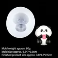 3D panda silicone mold for cake decorating with precise size and weight measurements - 4#Transparent Full Body Panda (B440)