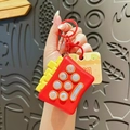 Cartoon French fries fidget toy keychain with red shell and yellow burger buttons - French Fries