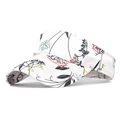 Floral print sun visor hat with wide brim and adjustable open top for summer outdoor beach use - Pink Abstract Floral