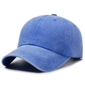 Casquette de baseball classique en coton bleu délavé avec finition vintage et 6 panneaux - Réglable / Bleu ciel