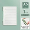 A5 transparent PP binder with grass green rings and smooth snap closure set - 20 Holes A5 / Clear White