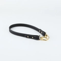 Litchi pattern leather replacement shoulder strap in black with golden hardware - 1.8cm Width Black (White Thread)