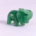 Green aventurine elephant gemstone carving figurine with polished finish and smooth texture - Green Aventurine