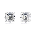 Elegant S999 silver square stud earrings featuring brilliant step-cut clear stones - Square Zirconia / 4mm (S999 Silver)