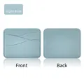 Light blue faux leather card holder with multiple slots and lychee grain texture - Thick Rippled 3 Slots / Light Blue