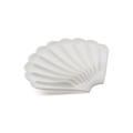 Shell-shaped white silicone soap holder with self-draining scalloped ridges design - Shell Style / White