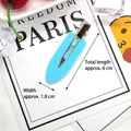 Sky blue 6cm duckbill hair clip for DIY crafts shown with precise dimensions on card - Blue
