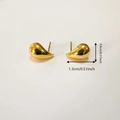 Detail showing dimension of gold teardrop earrings measuring 1.3cm wide and 0.8cm high - Extra Small Gold (13mm*8mm)