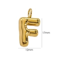 Ciondolo a lettera F stile palloncino 3D in acciaio inossidabile placcato oro 14K - Lettera F