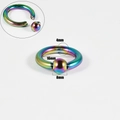 Rainbow captive bead ring in 4mm thickness with 16mm inner diameter and 8mm ball - 4x16x8mm / Rainbow