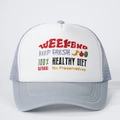 Cappellino trucker ricamato Weekend Healthy Diet con rete traspirante e visiera curva - Taglia unica / Grigio