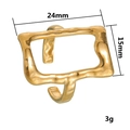 Adjustable 18k gold plated stainless steel irregular square ring with 24mm size dimensions - Adjustable Open / Gold