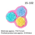 Stampo in silicone rosa con 3 cavità a forma di garofano per dolci e cioccolato DIY - Rosa