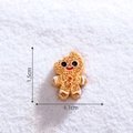 Miniature resin gingerbread man DIY charm with bitten head design and red buttons - 20# Small Gingerbread Man (Light B)