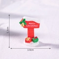 Miniature snowy red Merry Christmas signpost with gift box base for DIY decor, 5.3cm - No.1 Bell Road Sign