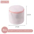 Pink cylindrical 15x17cm sandwich mesh laundry bag for bras and delicate underwear - Cylindrical Bra Bag - Nordic Pink