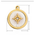 Detailed parameter diagram showing 17x15mm dimensions for gold heart pendant - Gold Compass Shell (YE181)
