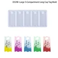 Spécifications détaillées de taille pour moules à marque-pages en silicone à 5 cavités - Grand Étiquette de Tasse à 5 Bandes