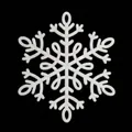 Macro shot of a white plastic snowflake ornament with 3D texture for Christmas decor - White Snowflake Style HDJ22 (No String)
