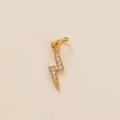 DIY gold lightning bolt pendant with sparkling crystals and a high-polish finish - Flash