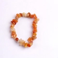 Handmade elastic bracelet with natural irregular orange agate crystal stone chips - Red Aventurine