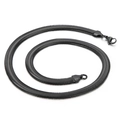 Men's minimalist flat black snake bone chain necklace in stainless steel finish - 8mm / Black