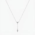 Elegante S925 Sterlingsilber Y-Kette mit runden und marquiseförmigen Zirkonia-Anhängern - 925er Silber / Silber
