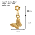 Golden butterfly pendant earring made of stainless steel with dimensions and specs - Insect Pendant