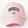 Pink Brooklyn New York 1898 vintage cotton baseball cap with adjustable strap - Pink