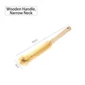 Long handle wooden cleaning brush for bottles with high-density yellow bristles - Wood Handle Narrow Mouth Style (30cm)