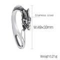 Stainless steel dragon head lobster clasp measuring 49x33mm and weighing 21g - Dragon Head Style (KLJ8554-KJX)