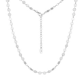 Collier élégant en argent sterling S925 avec maillons circulaires plats et polis - Argenté