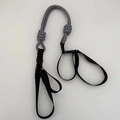 Adjustable black and white checkered canvas tote strap with secure plastic buckles - Strap - Black Grey