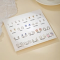 Lot de 20 paires de boucles d'oreilles minimalistes en perles et cristaux, dorées et argentées - E1949-1