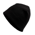 Classic black fleece beanie hat featuring thick reinforced edges for winter warmth - 55-59CM / Black