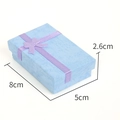 Light blue jewelry gift box with marble texture and purple ribbon bow 8x5x2.6cm - 5*8cm / Purple