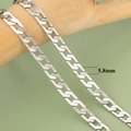 Υψηλής ποιότητας ασημένια πλακέ αλυσίδα 5,8 mm για κατασκευή κοσμημάτων DIY - Πλάτος 5.8mm / 1m / Ασημί