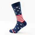Men's cotton mid-calf socks featuring a classic US flag pattern in navy blue and red - EU 41-46 / Stars Stripes Mix