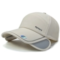 Gorra beige con visera retráctil, malla transpirable y paneles laterales sol - Caqui