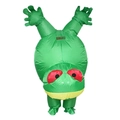 Funny green inflatable frog costume for adults with red eyes and waterproof fabric - Upside-down Frog / One Size