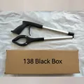 Foldable aluminum trash picker with black plastic handle and cardboard packaging box - Box Packaging / Black